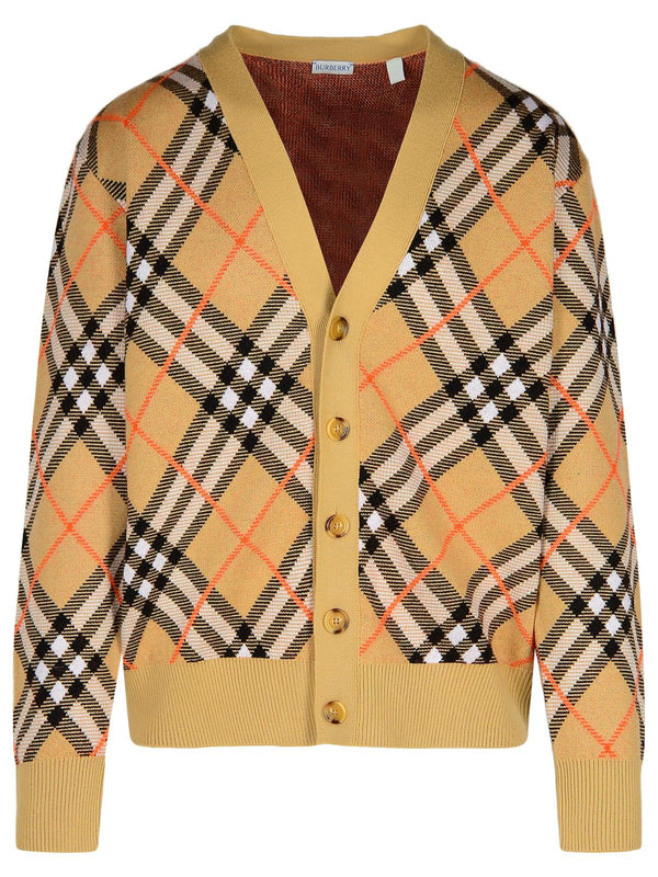 Burberry 'check' Beige Wool Cardigan