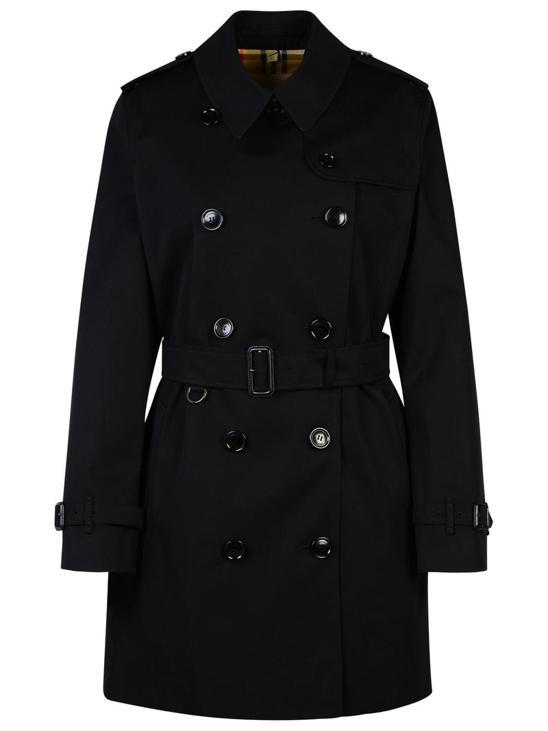 Burberry Burberry Kensington Black Polyester Trench Coat - World Class Fashion