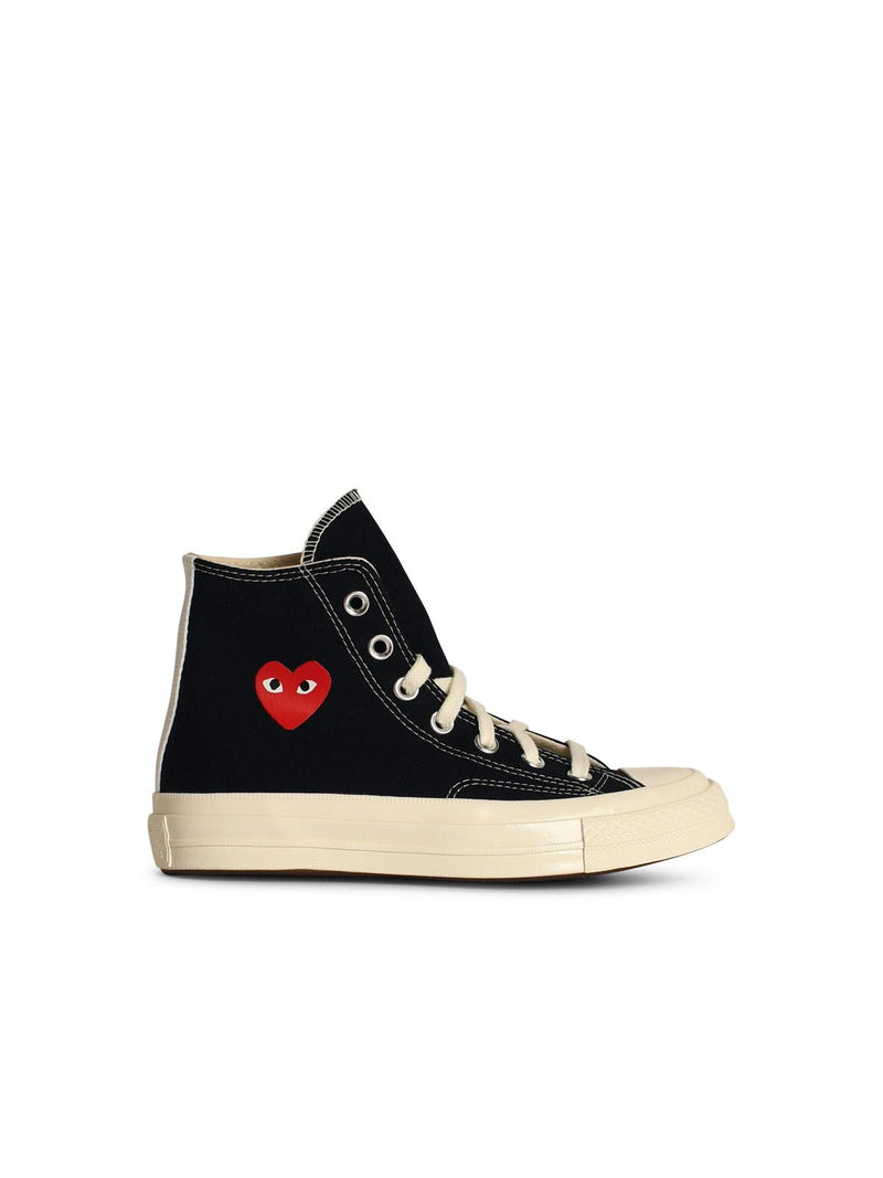 Comme Des Garçons Play X Converse Comme Des Garçons Play X Converse RED Heart Black Sneakers - World Class Fashion