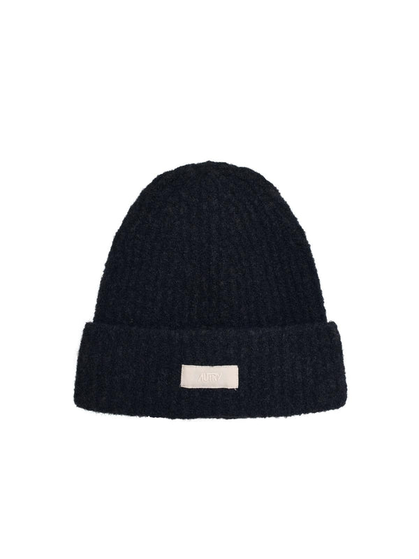 Autry Black Virgin Wool Blend Beanie