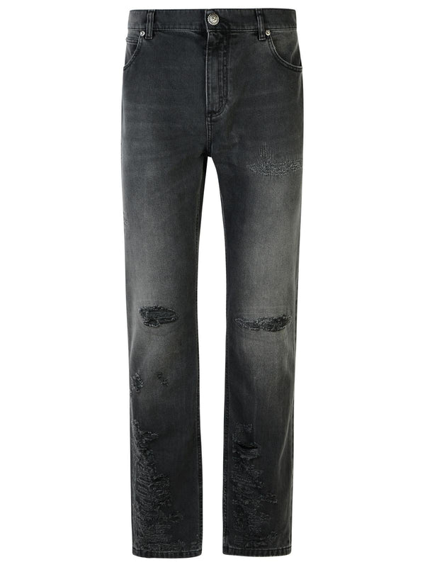 Balmain Black Cotton Jeans