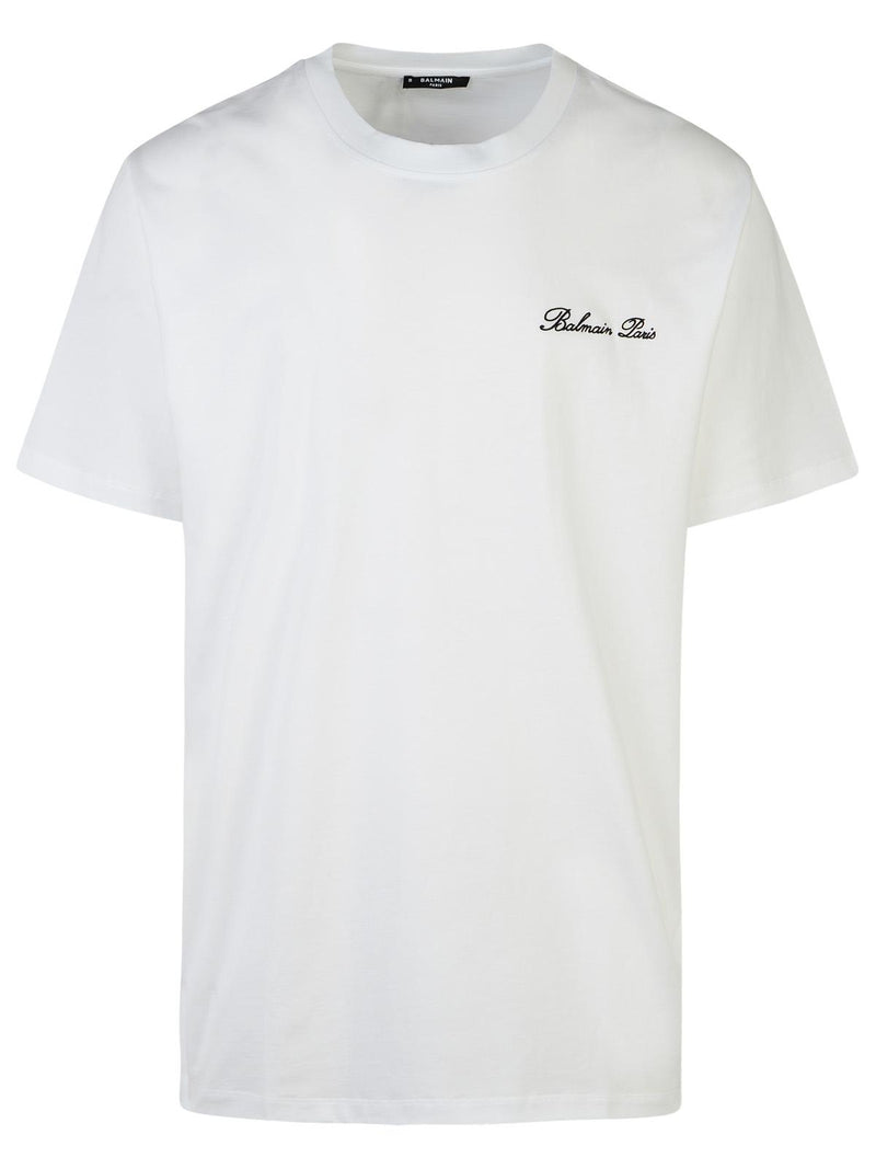 Balmain Balmain 'SIGNATURE' White Cotton T-shirt Men - World Class Fashion