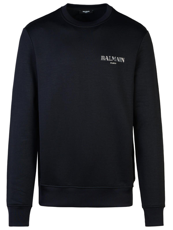 Balmain Black Cotton Blend Sweatshirt