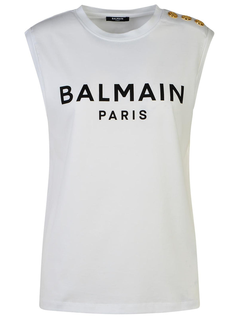 Balmain Balmain White Cotton Tank Top Women - World Class Fashion