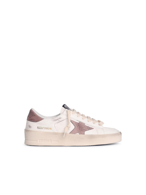 Golden Goose 'stardan' Cream Leather Sneakers