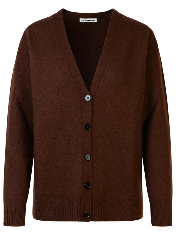 Jil Sander Brown Wool Cardigan