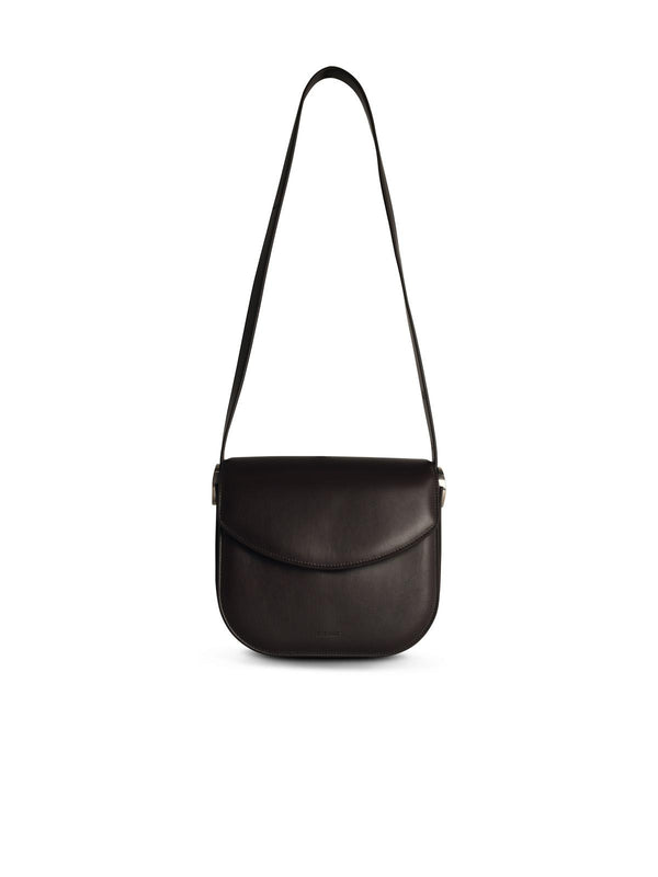 Jil Sander 'coin' Medium Brown Leather Crossbody Bag