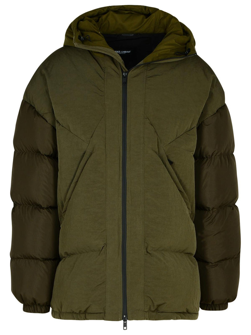 Dolce & Gabbana Dolce & Gabbana Cotton Blend Down Jacket Green - World Class Fashion
