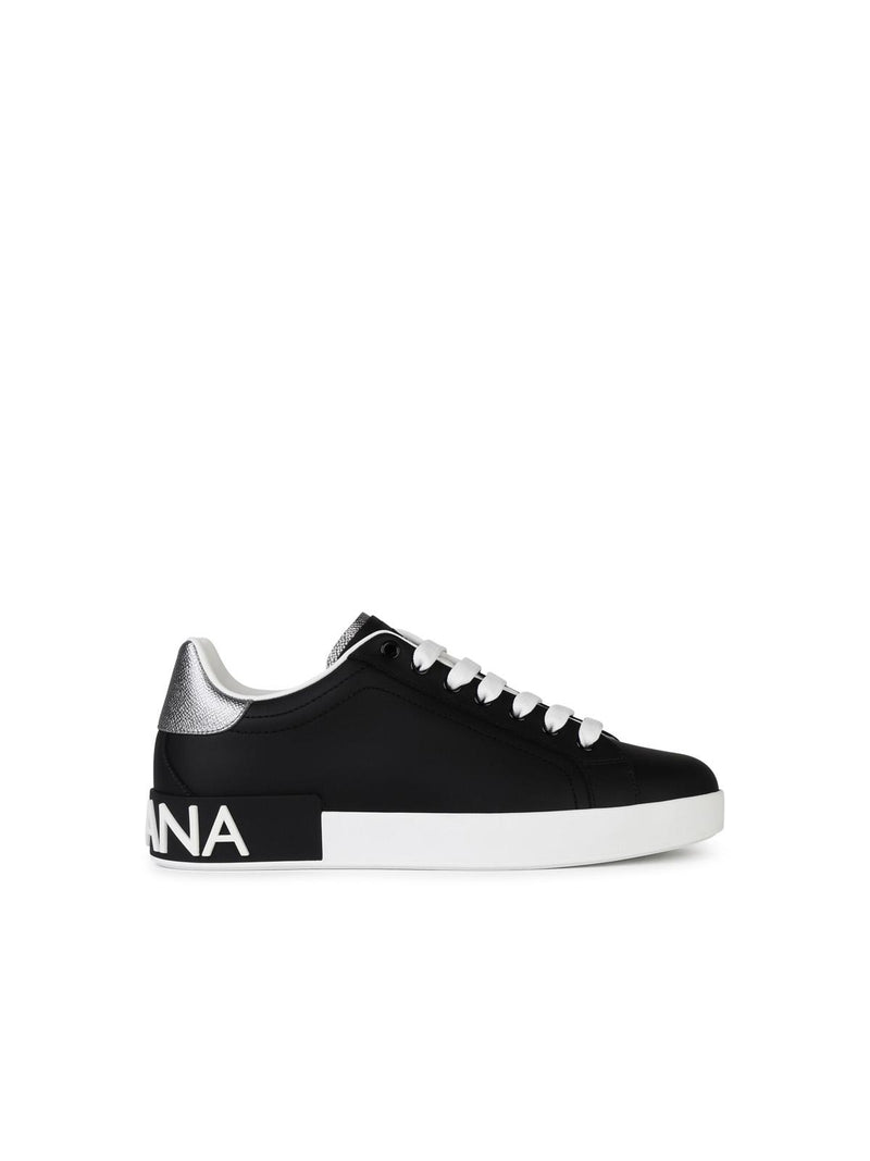 Dolce & Gabbana Dolce & Gabbana Portofino Black Leather Men Sneakers - World Class Fashion