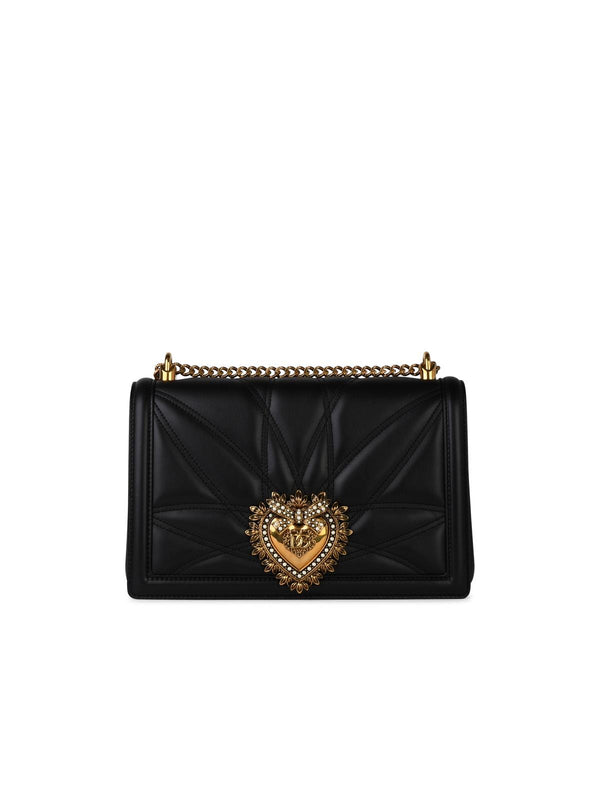 Dolce & Gabbana 'devotion' Black Leather Crossbody Bag