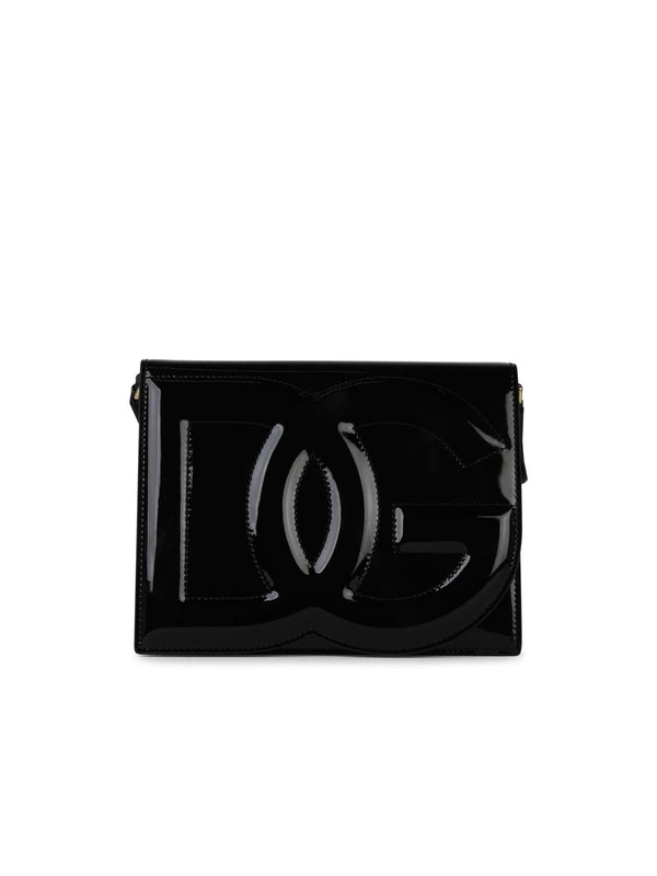 Dolce & Gabbana Black Shiny Leather Shoulder Bag