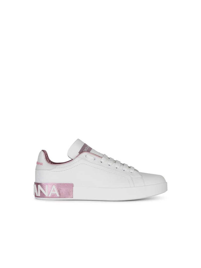 Dolce & Gabbana Dolce & Gabbana Portofino Leather Sneakers White Women - World Class Fashion