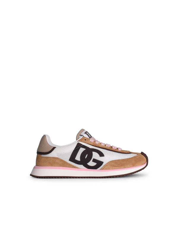 Dolce & Gabbana 'dragon' Beige Suede Blend Sneakers