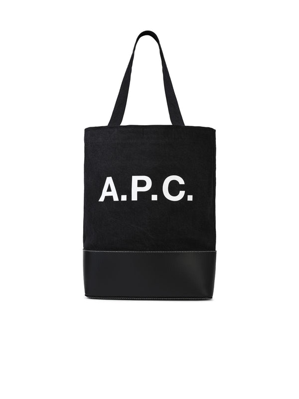 A.p.c. Small 'shopping Axel' Black Cotton Bag