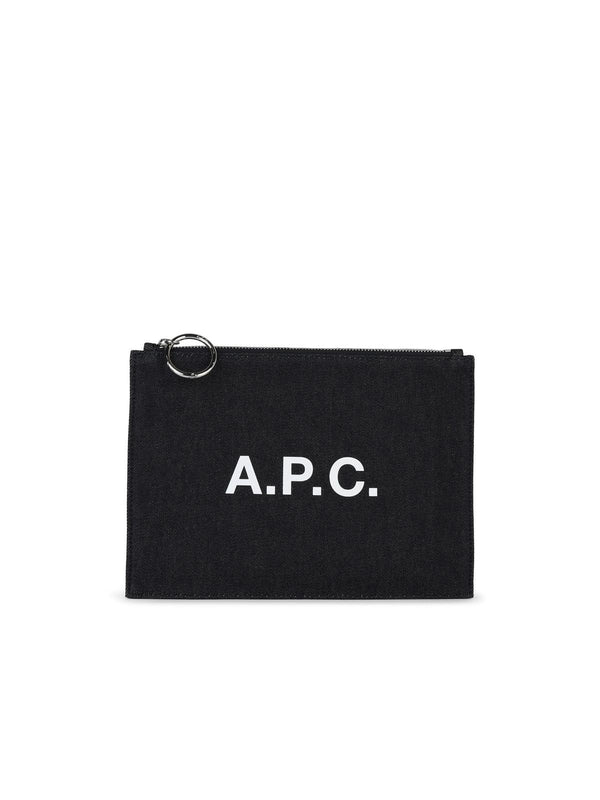 A.p.c. 'tokyo' Blue Cotton Clutch Bag