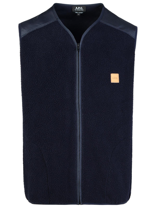 A.p.c. 'nate' Navy Polyester Vest