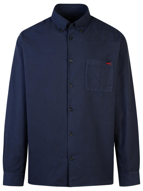 A.p.c. 'mateo' Navy Cotton Shirt