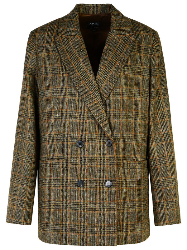 A.p.c. 'lucy' Brown Virgin Wool Blazer