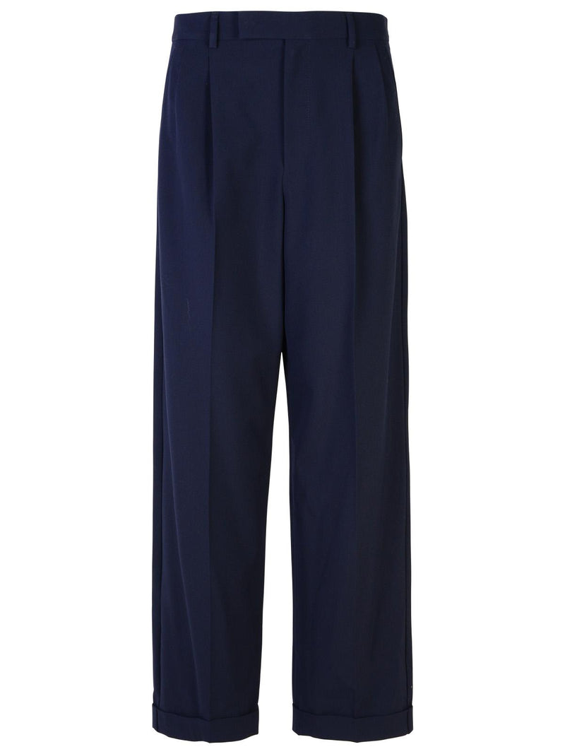 A.P.C. A.P.C. Marissa Navy Viscose Blend Trousers - World Class Fashion