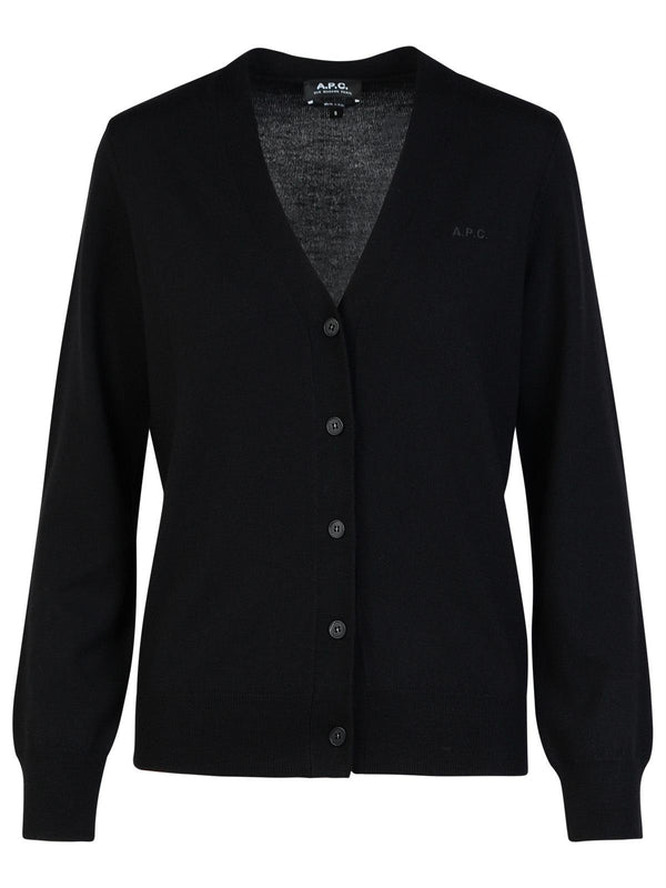 A.p.c. 'salome' Black Wool Cardigan