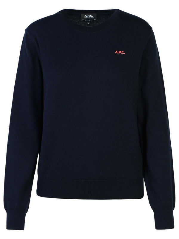 A.p.c. 'victoria' Navy Blue Cotton Sweater