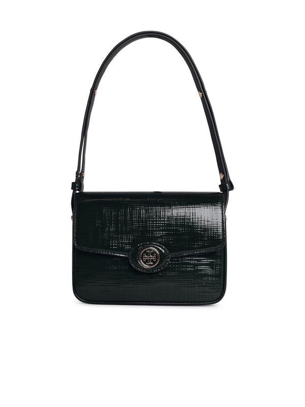 Tory Burch 'robinson' Green Embossed Leather Crossbody Bag