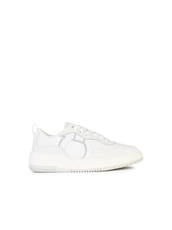 Salvatore Ferragamo 'dania' White Leather Sneakers