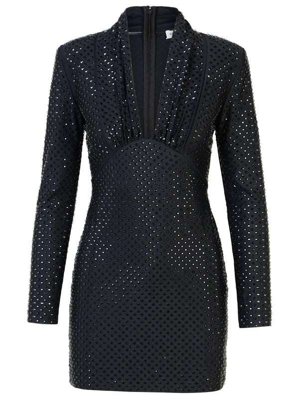 Self Portrait 'rhinestone' Black Polyamide Dress