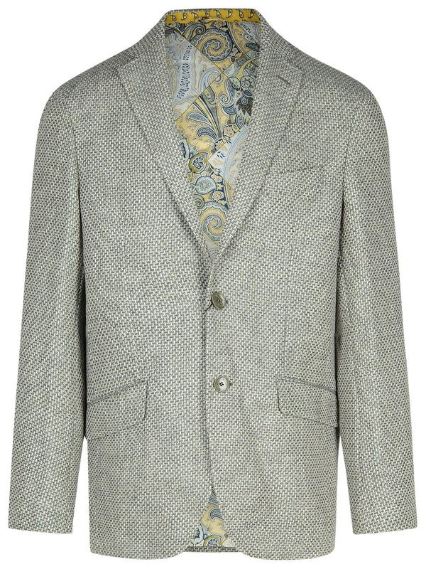 Etro 'roma' Grey Wool Blend Blazer