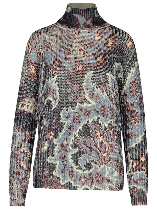 Etro Multicolor Wool Turtleneck Sweater