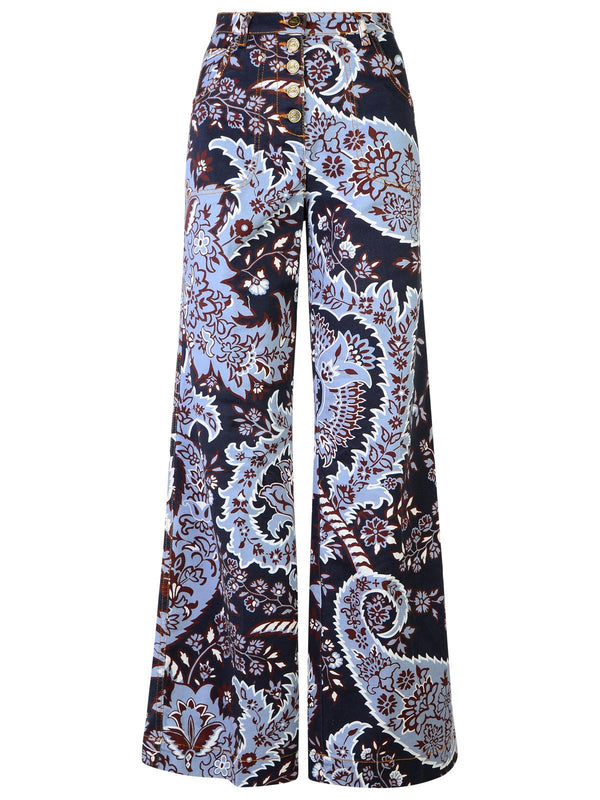 Etro 'paisley' Blue Cotton Jeans