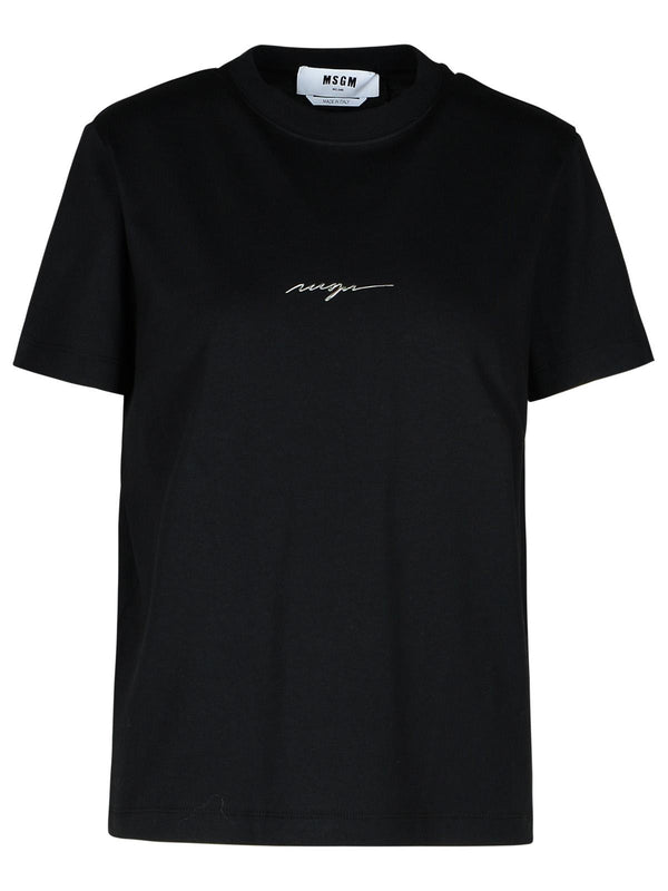 Msgm Black Cotton T-shirt