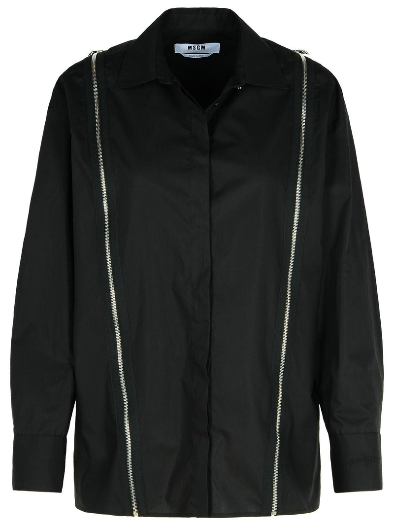 Msgm Msgm Black Cotton Shirt Women - World Class Fashion