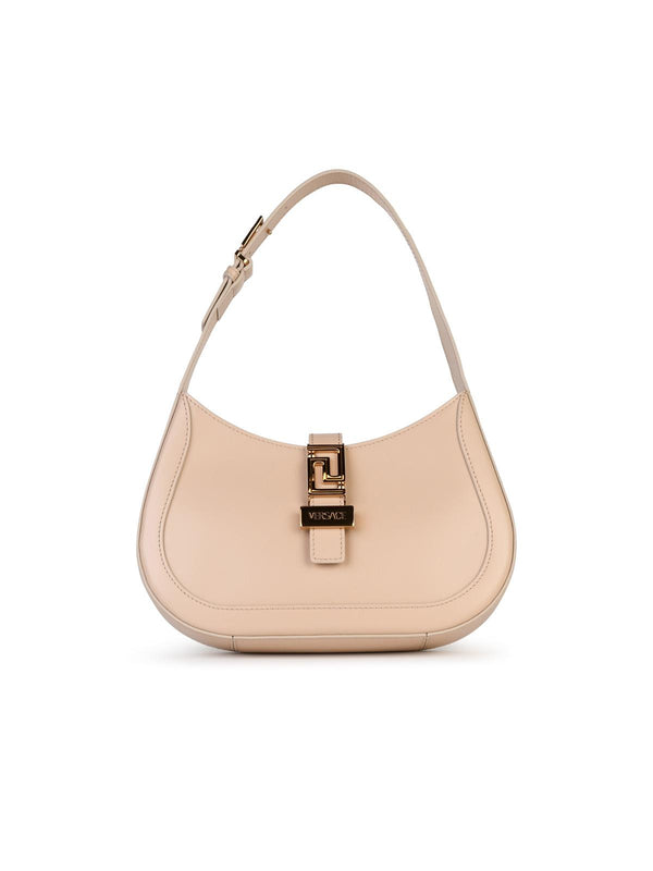 Versace 'hobo Greca' Beige Leather Bag