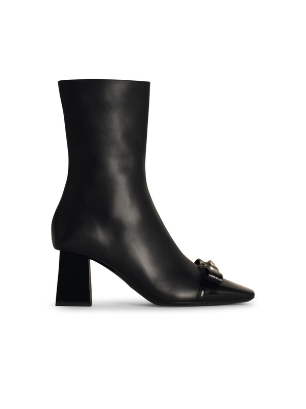 Versace Black Leather Ankle Boots