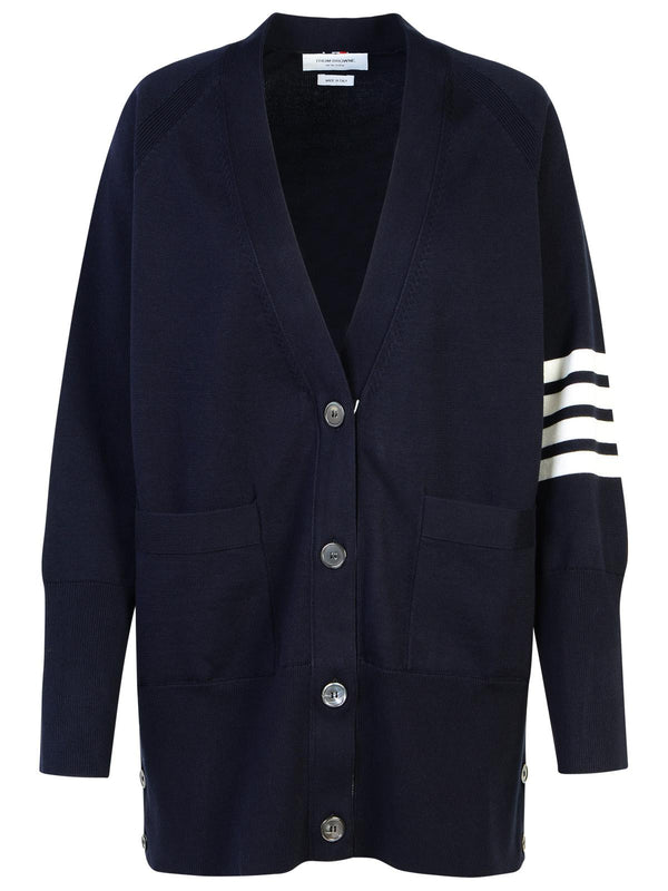 Thom Browne '4-bar' Navy Cotton Cardigan