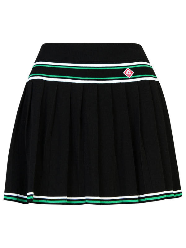 Casablanca Striped Miniskirt In Black Viscose