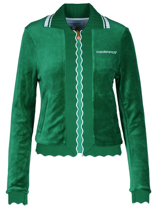 Casablanca 'track' Green Cotton Blend Sweatshirt