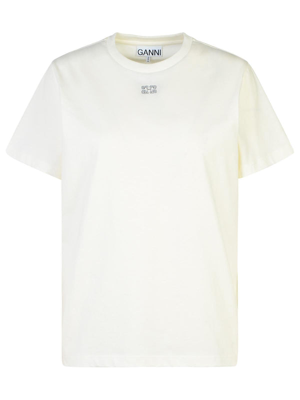 Ganni White Cotton T-shirt