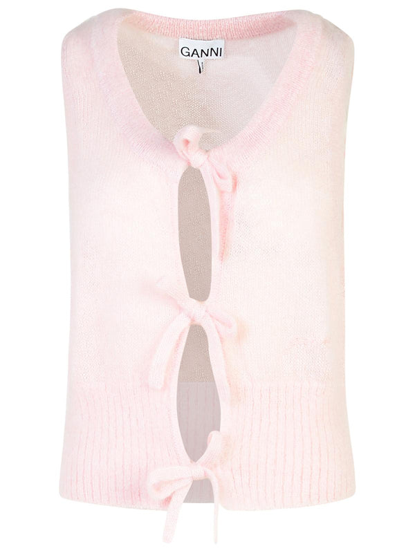 Ganni Pink Mohair Blend Vest