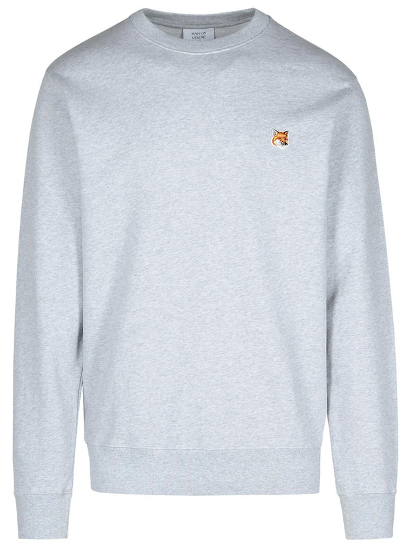 Maison KitsunÉ 'fox Head' Grey Cotton Sweatshirt