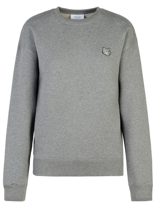 Maison KitsunÉ 'bold Fox Head' Grey Cotton Sweatshirt