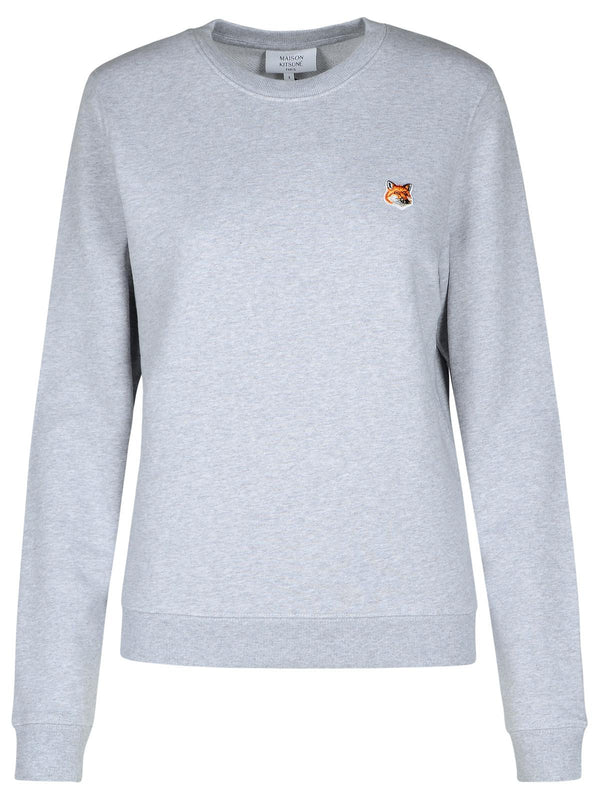 Maison KitsunÉ 'fox Head' Grey Cotton Sweatshirt