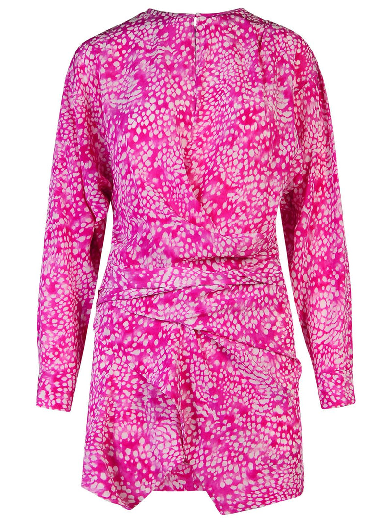Isabel Marant Isabel Marant Vestido HABLA de mezcla de seda fucsia - World Class Fashion