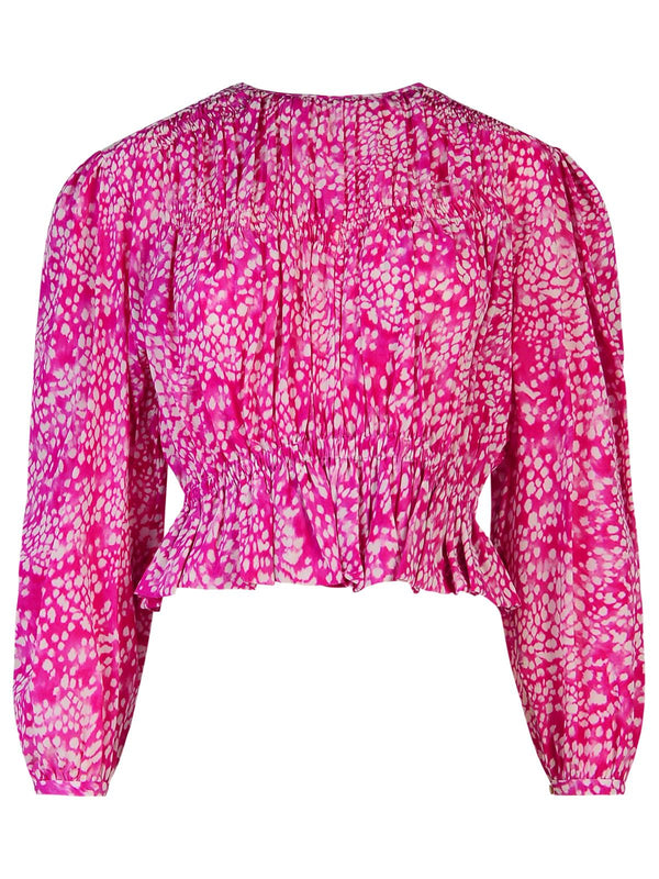 Isabel Marant 'gelina' Fuchsia Silk Blend Blouse