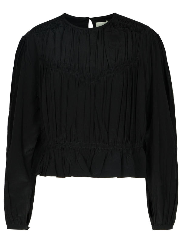 Isabel Marant 'gelina' Black Silk Blend Blouse