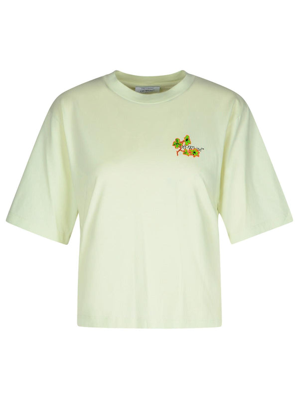 Off-white 'ramage Flower' Green Cotton T-shirt