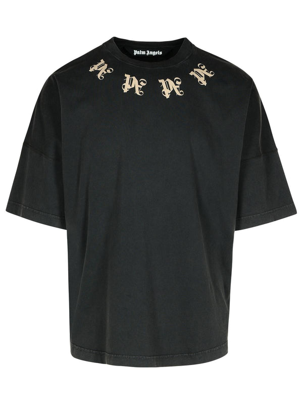 Palm Angels 'stateme' Black Cotton Over T-shirt