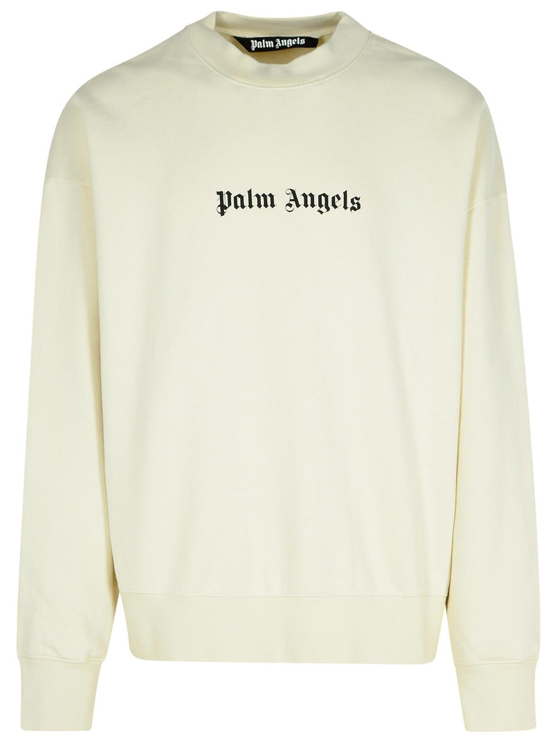 Palm Angels Palm Angels Cotton Sweatshirt Cream Men - World Class Fashion