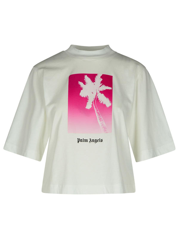 Palm Angels 'solariz' White Cotton T-shirt